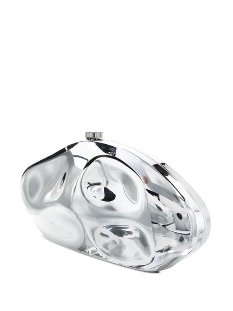 Cult Gaia Caldera sculpted clutch bag - Silver