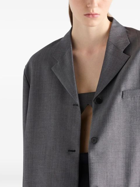 Prada single-breasted kid-mohair jacket - Grey