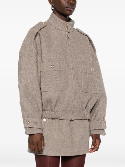 Maje button-detailed bomber jacket - Neutrals - zdjęcie produktu nr 2