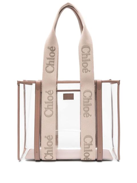 Chloé medium Woody tote bag - Pink - zdjęcie produktu nr 1
