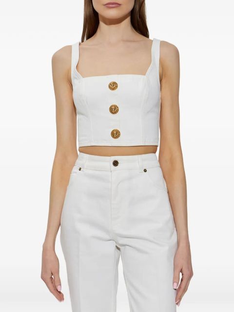 Balmain button square-neck top - White - zdjęcie produktu nr 2