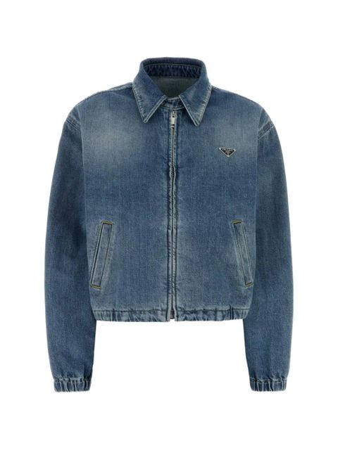 Prada zip cotton jacket - Blue - zdjęcie produktu nr 1