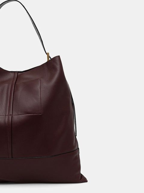 AllSaints torebka skórzana ASHA kolor czerwony W400XC