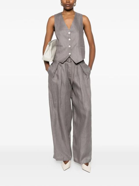 Eleh pinstripe belted trousers - Grey - zdjęcie produktu nr 2