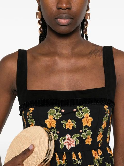 Agua By Agua Bendita Barbara floral mini dress - Black