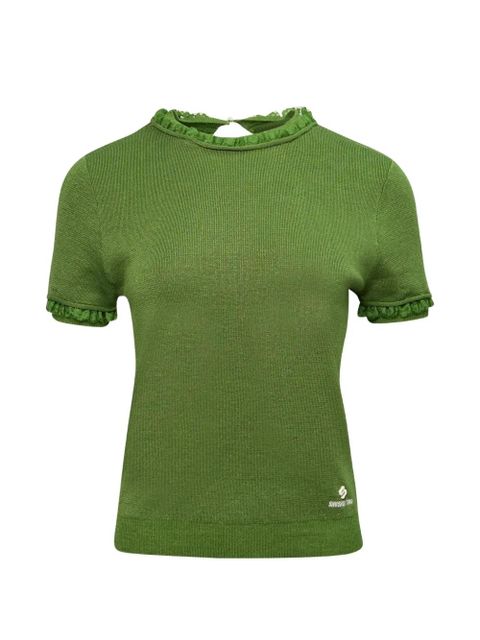 SHUSHU/TONG ruffled short-sleeve jumper - Green - zdjęcie produktu nr 1