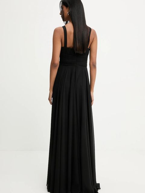 Answear.LAB sukienka kolor czarny maxi rozkloszowana