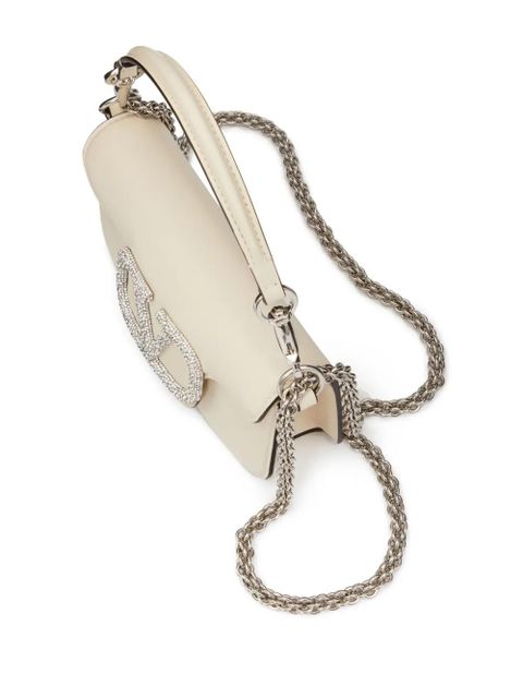 Valentino Garavani small Locò crystal-embellished shoulder bag - Neutrals