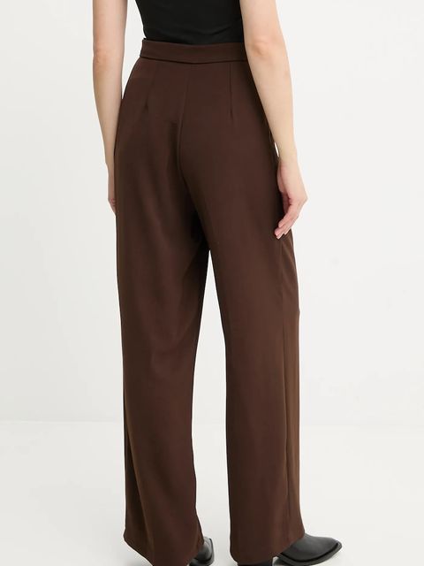 Answear.LAB spodnie damskie kolor brązowy szerokie high waist