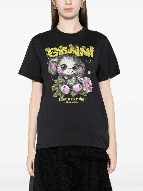 GANNI graphic T-shirt - Black