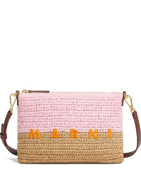Marni zip closure logo mini bag - Pink - zdjęcie produktu nr 1