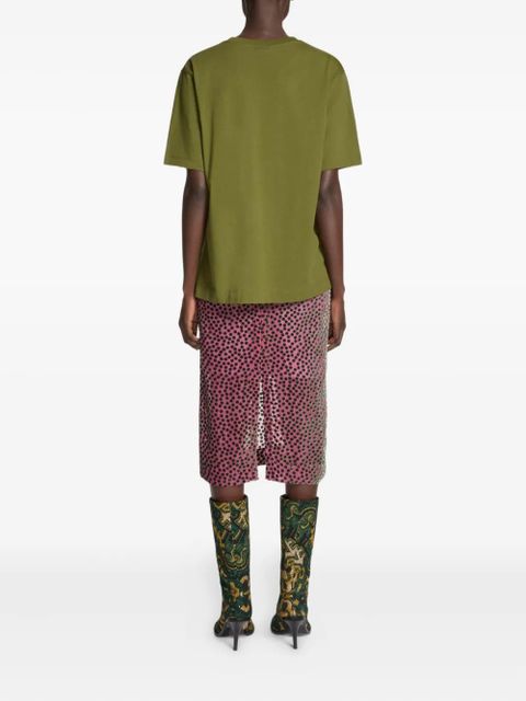 DRIES VAN NOTEN button-embellishment cotton T-shirt - Green