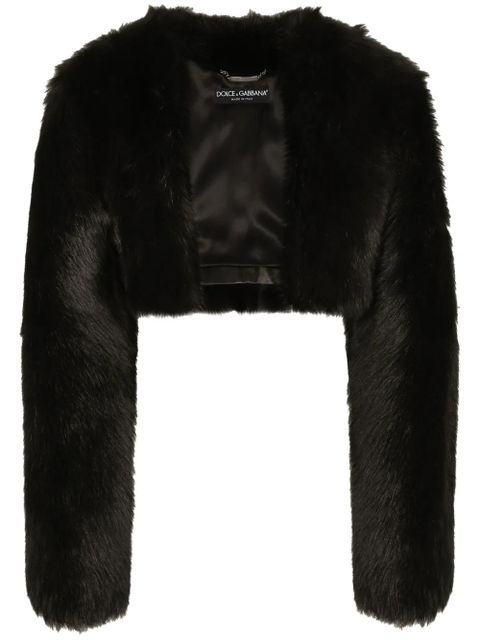 Dolce & Gabbana fur cropped jacket - Black - zdjęcie produktu nr 1