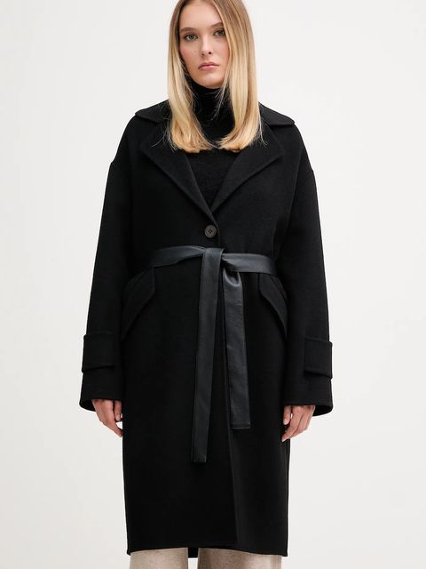 Marc Aurel płaszcz z wełną kolor czarny 5026-1000-93348 - zdjęcie produktu nr 1