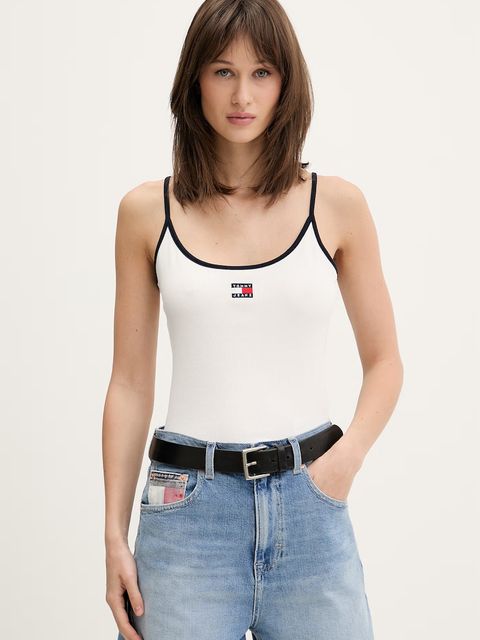Tommy Jeans top damski bawełniany z elastanem - zdjęcie produktu nr 1