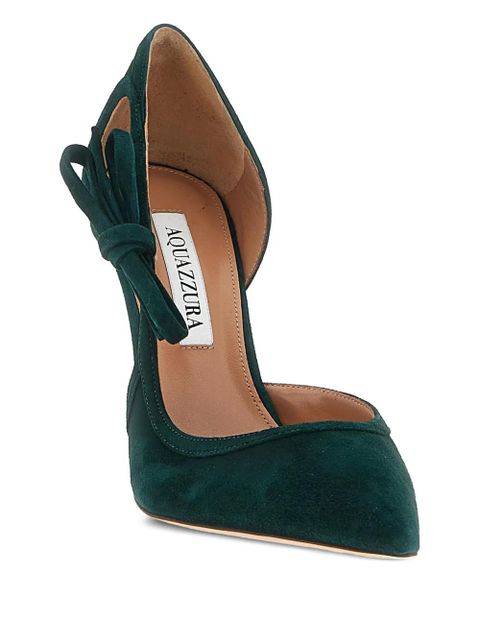 Aquazzura bow-detail cut-out pumps - Green - zdjęcie produktu nr 2