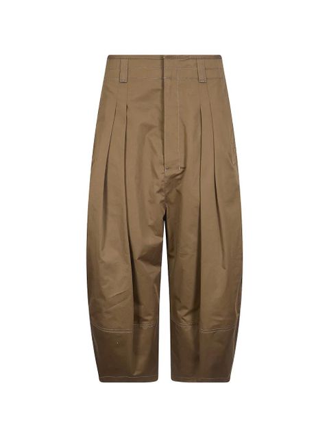 LEMAIRE Volume pleated shorts - Brown - zdjęcie produktu nr 1