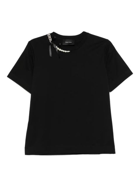 Simone Rocha chain pearl T-shirt - Black - zdjęcie produktu nr 1