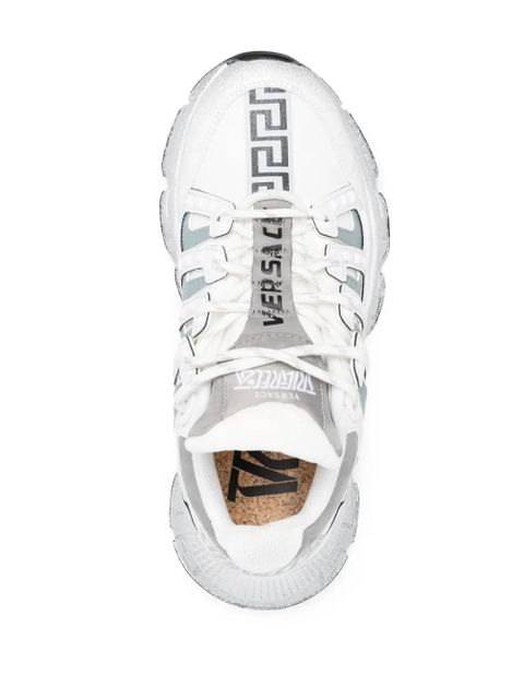 Versace Trigreca glitter-detail sneakers - White