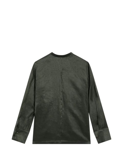 Max Mara mandarin-collar long-sleeve shirt - Green - zdjęcie produktu nr 2