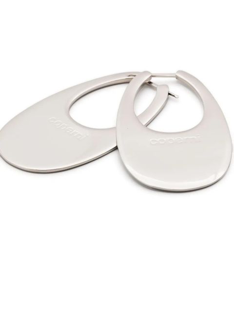 Coperni large Swipe logo-debossed earrings - Silver - zdjęcie produktu nr 2