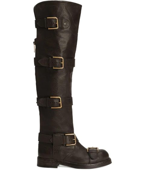 Dolce & Gabbana 20mm buckle-strap boots - Brown - zdjęcie produktu nr 1