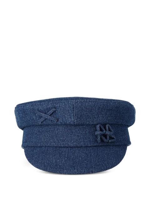 Ruslan Baginskiy appliqué cotton baker boy hat - Blue - zdjęcie produktu nr 1