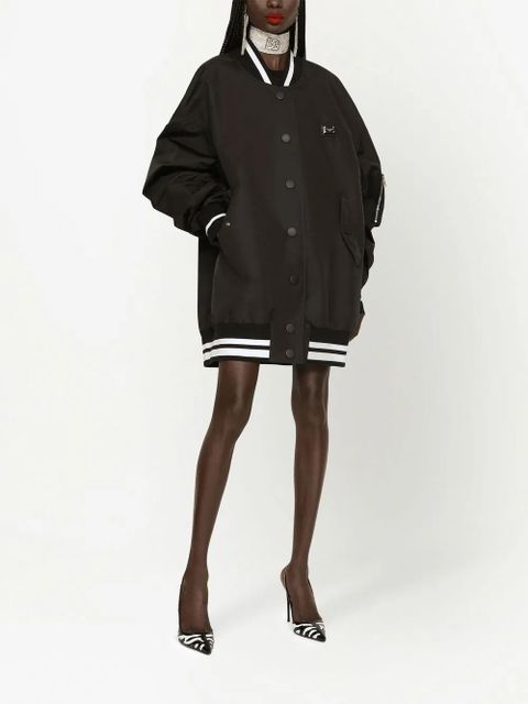 Dolce & Gabbana stripe-trim bomber jacket - Black