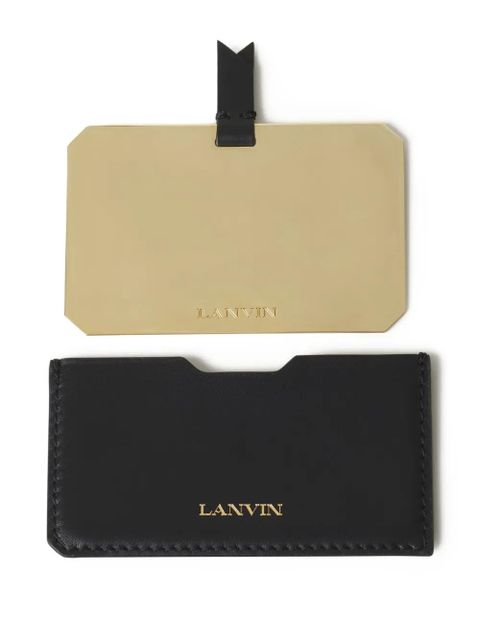 Lanvin gold-stamp leather card holder - Black - zdjęcie produktu nr 2