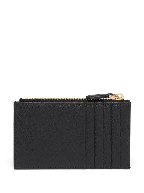 Prada leather logo-plaque card holder - Black - zdjęcie produktu nr 2