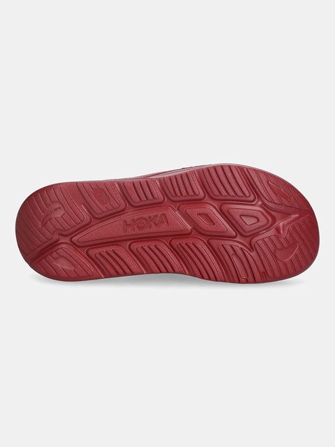Hoka One One klapki ORA Recovery Slide 3 damskie kolor bordowy na platformie