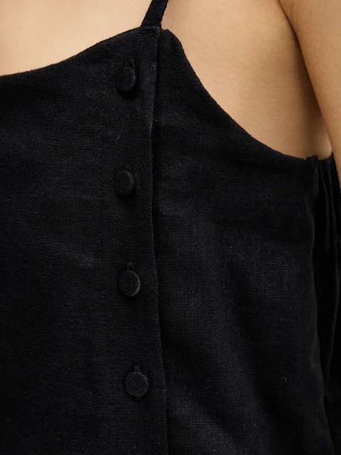 Abercrombie & Fitch sukienka lniana kolor czarny mini prosta KI159-5572