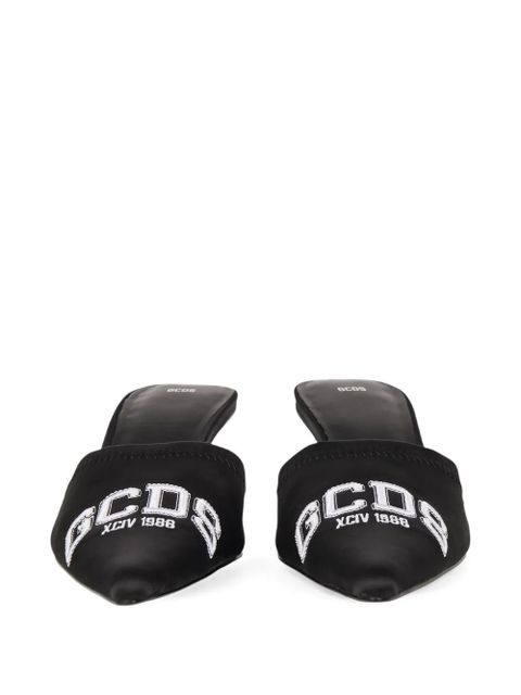 GCDS logo-embroidered mules - Black