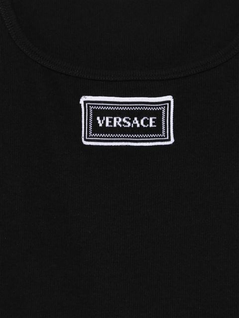 Versace logo-patch tank top - Black - zdjęcie produktu nr 2