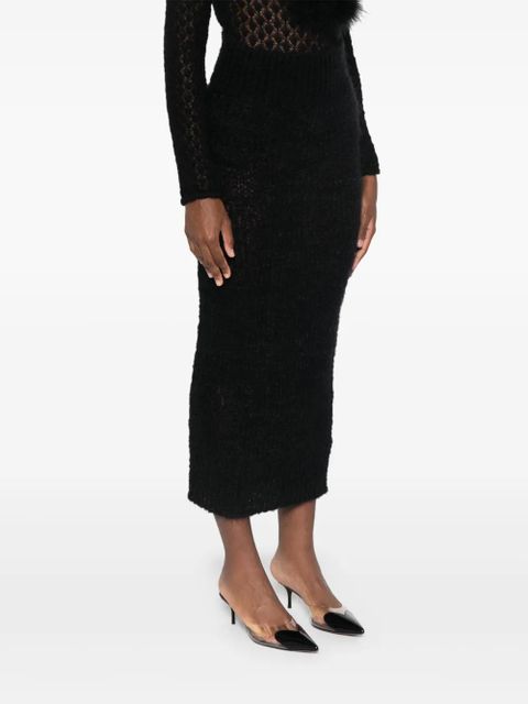 Blumarine chunky-knit midi skirt - Black