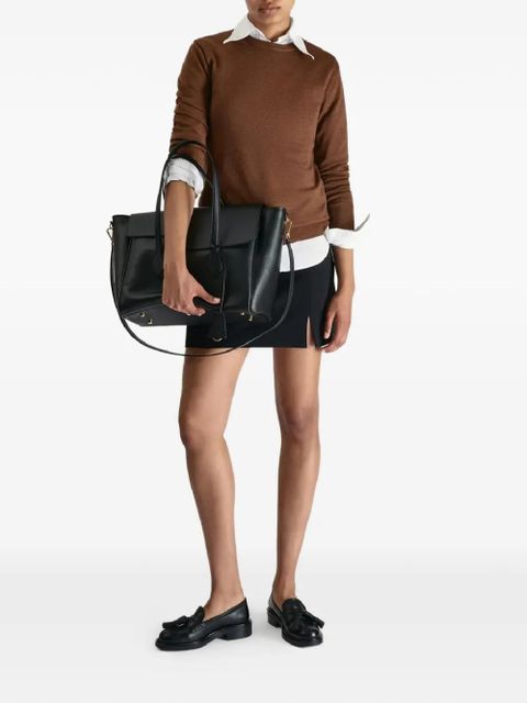 ATP Atelier large Merlara asymmetrical-flap tote bag - Black