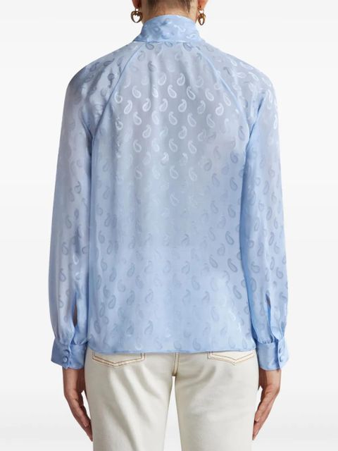 ETRO paisley-jacquard silk blouse - Blue