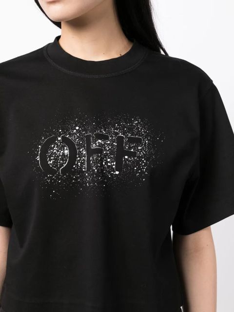 Off-White logo-print cotton T-shirt - Black
