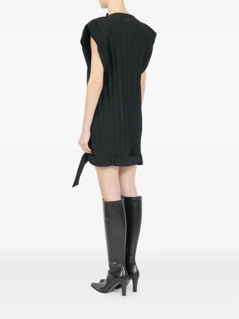 MM6 Maison Margiela pleated sleeveless mini dress - Black