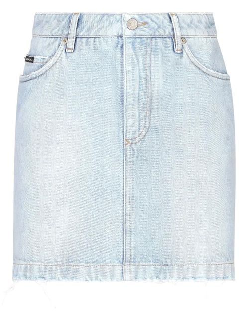 Dolce & Gabbana logo-plaque denim skirt - Blue - zdjęcie produktu nr 1