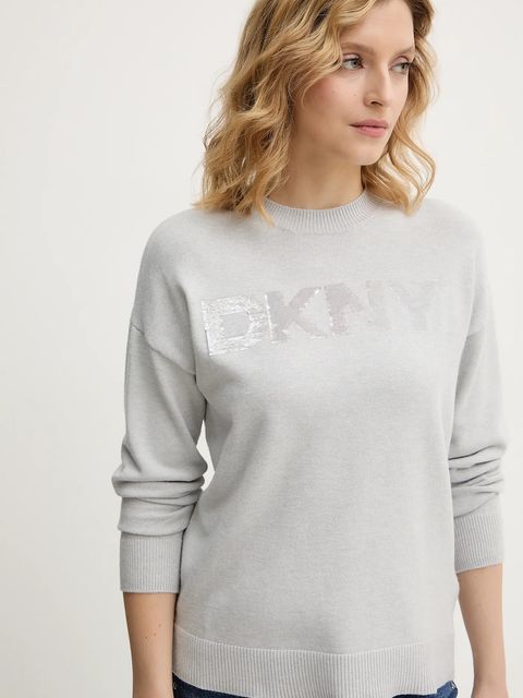 Dkny sweter damski kolor szary lekki DJ4R0407