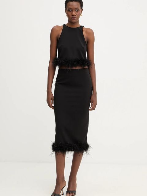 Haveone spódnica kolor czarny midi prosta GVS-P114 - zdjęcie produktu nr 2