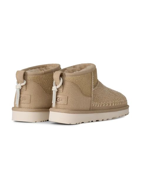 UGG śniegowce zamszowe Classic Ultra Mini Biarritz kolor beżowy 1171538.MDSD - zdjęcie produktu nr 2