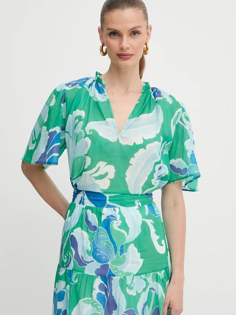 Morgan bluzka bawełniana damska kolor zielony wzorzysta ONEL.F - zdjęcie produktu nr 1