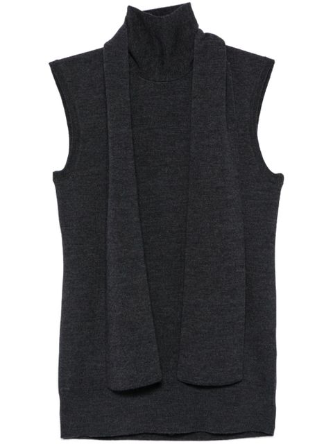TOTEME scarf-detailing sleeveless top - Grey - zdjęcie produktu nr 1