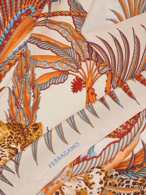 Ferragamo Leopard print silk scarf - Neutrals - zdjęcie produktu nr 2