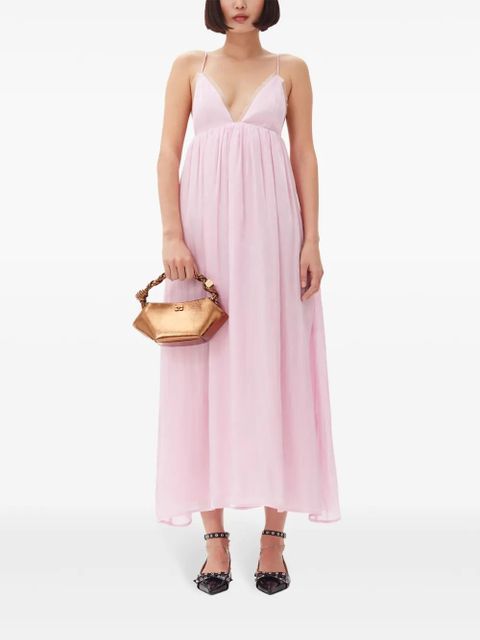 GANNI metallic-effect maxi dress - Pink - zdjęcie produktu nr 2