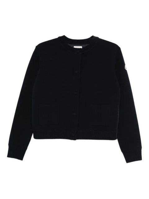 Moncler quilted-panel cardigan - Blue - zdjęcie produktu nr 1