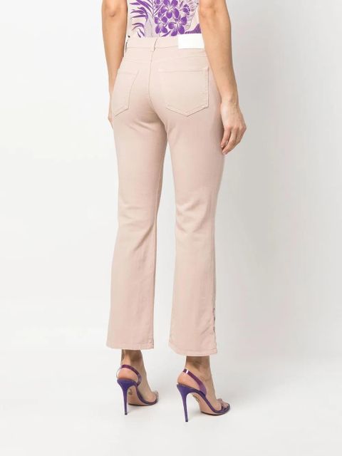 PINKO lacing-detail logo-patch bootcut jeans