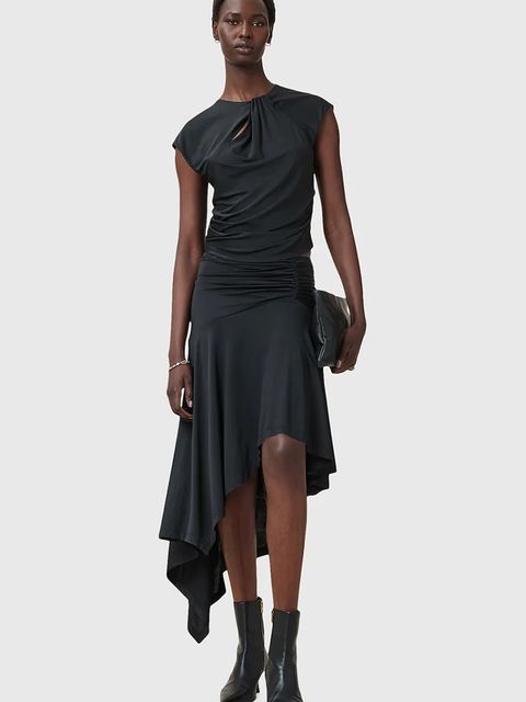 AllSaints bluzka ANNALIE damska kolor czarny gładka W191JC